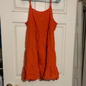 Bright Orange Sleeveless Dress